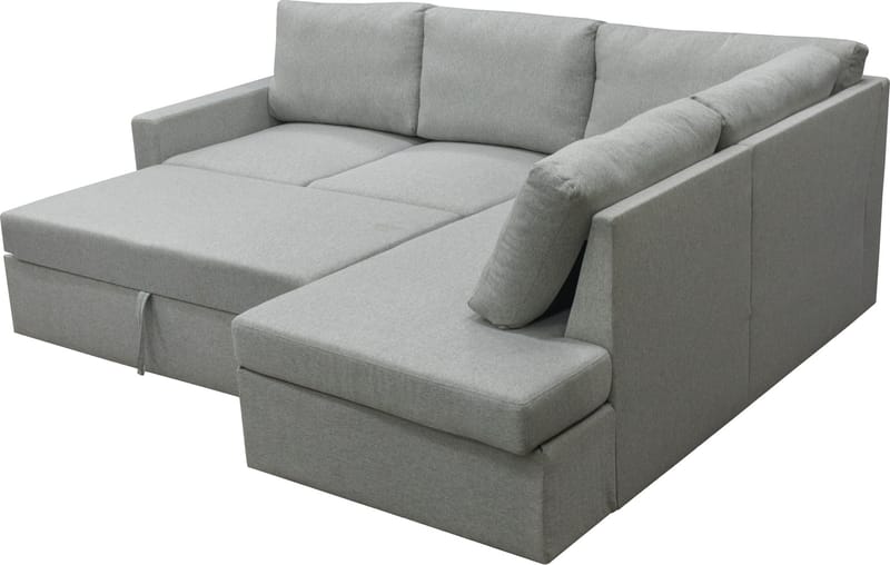 Bäddsoffa med förvaring 232 cm bred - Ljusgrå - Products - Möbler - Soffa - Bäddsoffa - Hörnbäddsoffa