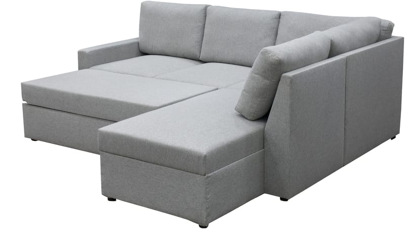 Bäddsoffa med förvaring - Grå - Products - Möbler - Soffa - Bäddsoffa - Hörnbäddsoffa