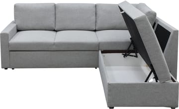 Bäddsoffa med förvaring - Grå - Products - Möbler - Soffa - Bäddsoffa - Hörnbäddsoffa