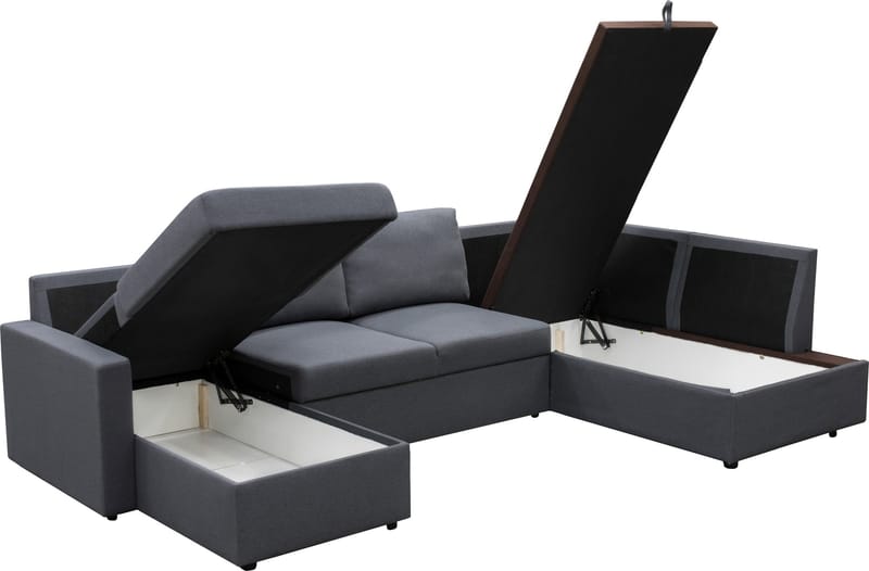 Bäddsoffa Tärnö U-modell - Mörkgrå - Products - Möbler - Soffa - Bäddsoffa - Bäddsoffa divan