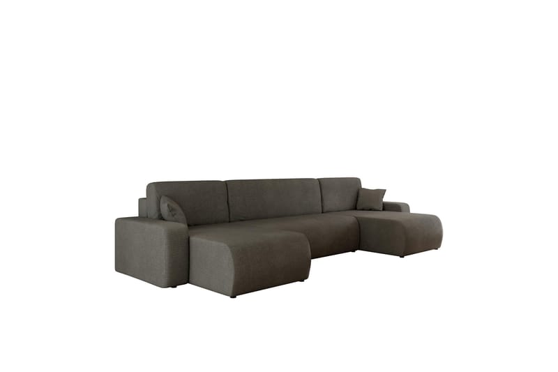 Barile Bäddsoffa Dubbeldivan 4-sits i Plysch - Grå - Products - Möbler - Soffa - Bäddsoffa - U bäddsoffa