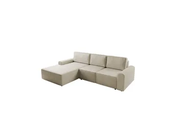 Bella Bäddsoffa med Divan 3-sits i Plysch - Beige - Products - Möbler - Soffa - Bäddsoffa - Bäddsoffa divan