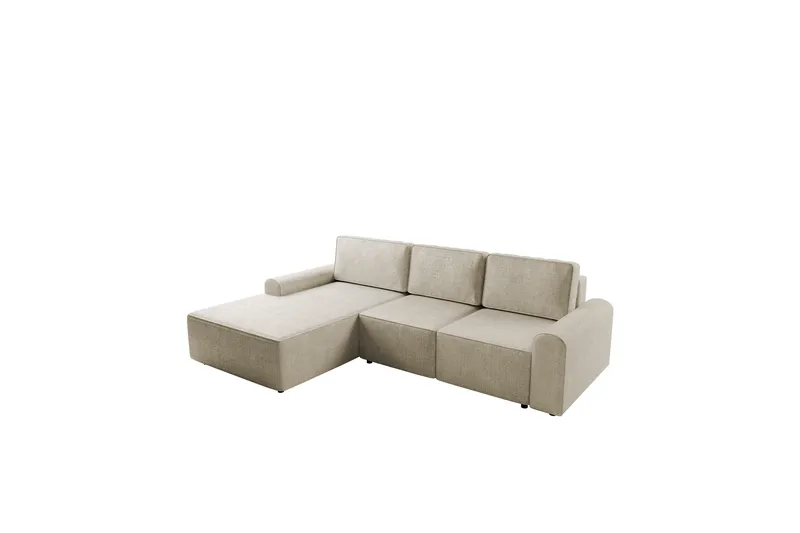 Bella Bäddsoffa med Divan 3-sits i Plysch - Beige - Products - Möbler - Soffa - Bäddsoffa - Bäddsoffa divan