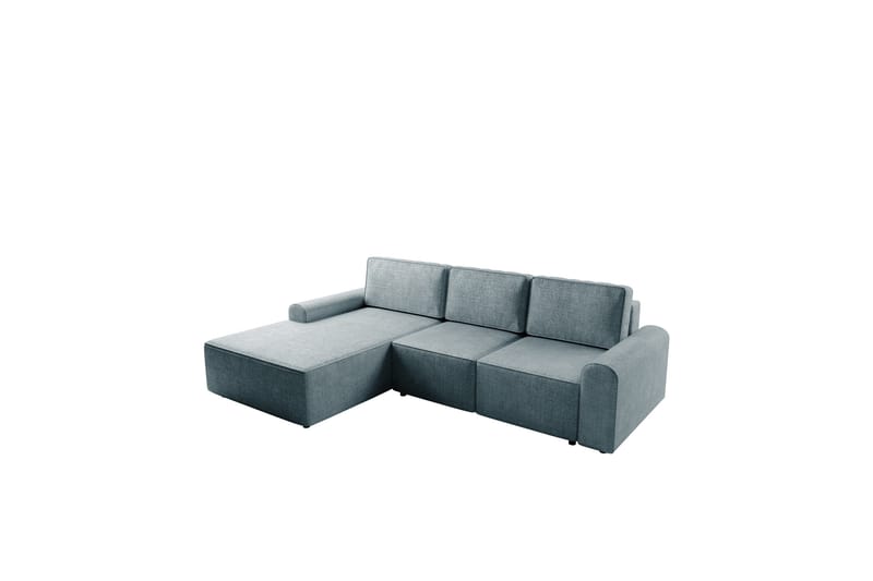 Bella Bäddsoffa med Divan 3-sits i Plysch - Grå - Products - Möbler - Soffa - Bäddsoffa - Bäddsoffa divan