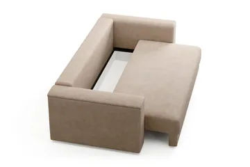 Bergen Extra djup 3-sits Bäddsoffa med Bäddmadrass i Latex och Tvättbar klädsel - Beige Tyg - Products - Möbler - Soffa - Bäddsoffa - 3 sits bäddsoffa