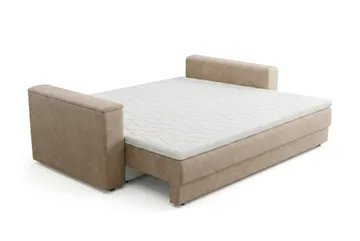 Bergen Extra djup 3-sits Bäddsoffa med Bäddmadrass i Latex och Tvättbar klädsel - Beige Tyg - Products - Möbler - Soffa - Bäddsoffa - 3 sits bäddsoffa