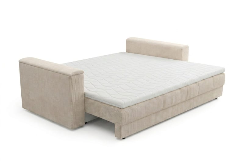 Bergen Extra djup 3-sits Bäddsoffa med Bäddmadrass i Latex och Tvättbar klädsel - Beige - Products - Möbler - Soffa - Bäddsoffa - 3 sits bäddsoffa