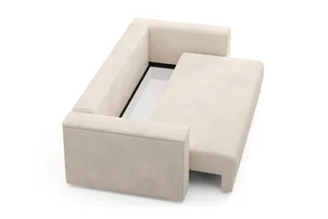 Bergen Extra djup 3-sits Bäddsoffa med Bäddmadrass i Latex och Tvättbar klädsel - Beige - Products - Möbler - Soffa - Bäddsoffa - 3 sits bäddsoffa