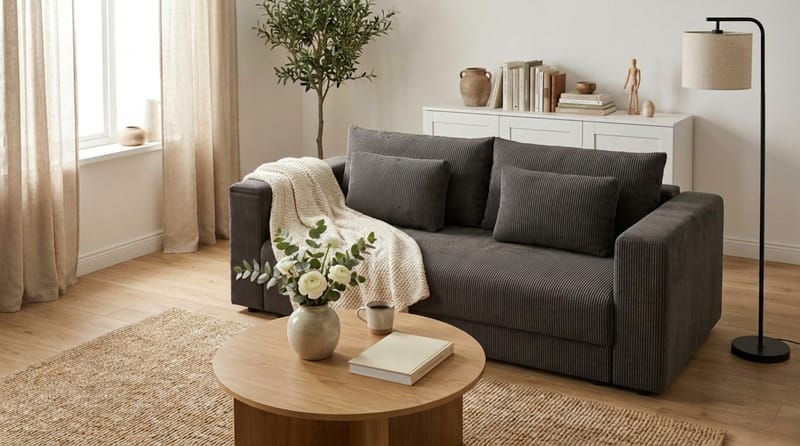 Bergen Extra djup 3-sits Bäddsoffa med Bäddmadrass i Latex och Tvättbar klädsel - Mörkgrå - Products - Möbler - Soffa - Bäddsoffa - 3 sits bäddsoffa