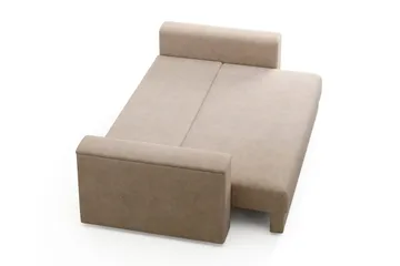 Bergen Extra djup 3-sits Bäddsoffa med Bäddmadrass i Memoryskum och Tvättbar klädsel - Beige Tyg - Products - Möbler - Soffa - Bäddsoffa - 3 sits bäddsoffa