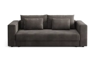 Bergen Extra djup 3-sits Bäddsoffa med Bäddmadrass i Memoryskum och Tvättbar klädsel - Brun Manchester - Products - Möbler - Soffa - Bäddsoffa - 3 sits bäddsoffa