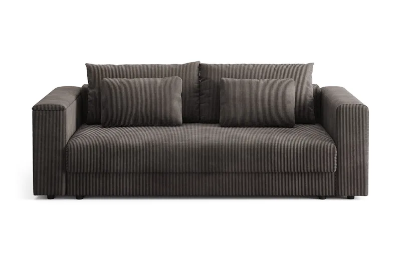 Bergen Extra djup 3-sits Bäddsoffa med Bäddmadrass i Memoryskum och Tvättbar klädsel - Brun Manchester - Products - Möbler - Soffa - Bäddsoffa - 3 sits bäddsoffa