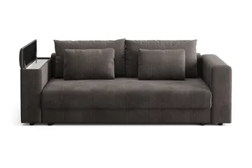 Bergen Extra djup 3-sits Bäddsoffa med Bäddmadrass i Memoryskum och Tvättbar klädsel - Brun Manchester - Products - Möbler - Soffa - Bäddsoffa - 3 sits bäddsoffa