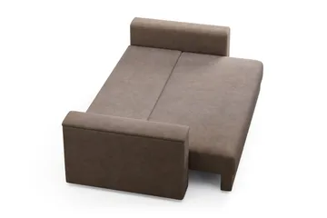 Bergen Extra djup 3-sits Bäddsoffa med Bäddmadrass i Memoryskum och Tvättbar klädsel - Brun Tyg - Products - Möbler - Soffa - Bäddsoffa - 3 sits bäddsoffa