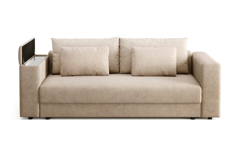 Bergen Extra djup 3-sits Bäddsoffa med Bäddmadrass i Polyesterskum Vändbar Sommar- & Vintersida och Tvättbar klädsel - Brun Tyg - Products - Möbler - Soffa - Bäddsoffa - 3 sits bäddsoffa