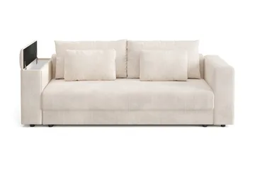 Bergen Extra djup 3-sits Bäddsoffa med Bäddmadrass i Polyesterskum och Tvättbar klädsel - Beige - Products - Möbler - Soffa - Bäddsoffa - 3 sits bäddsoffa
