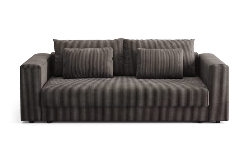 Bergen Extra djup 3-sits Bäddsoffa med Bäddmadrass i Polyesterskum Vändbar Sommar- & Vintersida och Tvättbar klädsel - Brun Manchester - Products - Möbler - Soffa - Bäddsoffa - 3 sits bäddsoffa