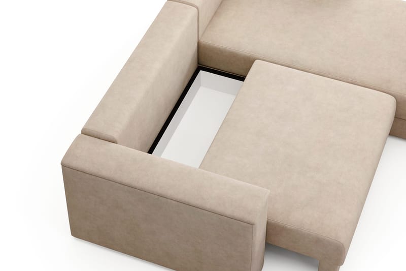 Bergen Extra djup 3-sits Bäddsoffa med Divan och Bäddmadrass i Latex och Tvättbar klädsel - Beige Tyg - Products - Möbler - Soffa - Bäddsoffa - Bäddsoffa divan
