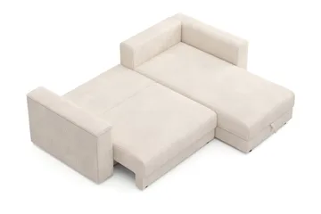 Bergen Extra djup 3-sits Bäddsoffa med Divan och Bäddmadrass i Memoryskum och Tvättbar klädsel - Beige Manchester - Products - Möbler - Soffa - Bäddsoffa - Bäddsoffa divan