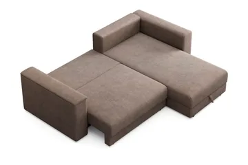 Bergen Extra djup 3-sits Bäddsoffa med Divan och Bäddmadrass i Memoryskum och Tvättbar klädsel - Beige Tyg - Products - Möbler - Soffa - Bäddsoffa - Bäddsoffa divan