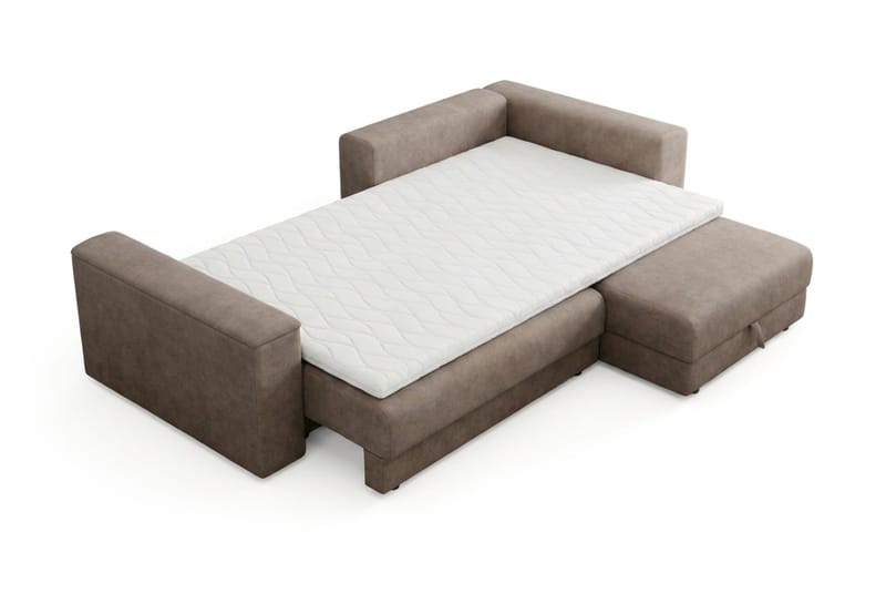 Bergen Extra djup 3-sits Bäddsoffa med Divan och Bäddmadrass i Memoryskum och Tvättbar klädsel - Beige Tyg - Products - Möbler - Soffa - Bäddsoffa - Bäddsoffa divan