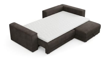 Bergen Extra djup 3-sits Bäddsoffa med Divan och Bäddmadrass i Memoryskum och Tvättbar klädsel - Mörkgrå - Products - Möbler - Soffa - Bäddsoffa - Bäddsoffa divan
