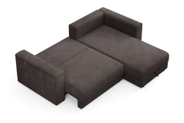 Bergen Extra djup 3-sits Bäddsoffa med Divan och Bäddmadrass i Memoryskum och Tvättbar klädsel - Mörkgrå - Products - Möbler - Soffa - Bäddsoffa - Bäddsoffa divan