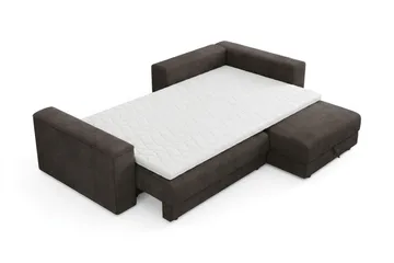 Bergen Extra djup 3-sits Bäddsoffa med Divan och Bäddmadrass i Polyesterskum och Tvättbar klädsel - Taupe - Products - Möbler - Soffa - Bäddsoffa - Bäddsoffa divan