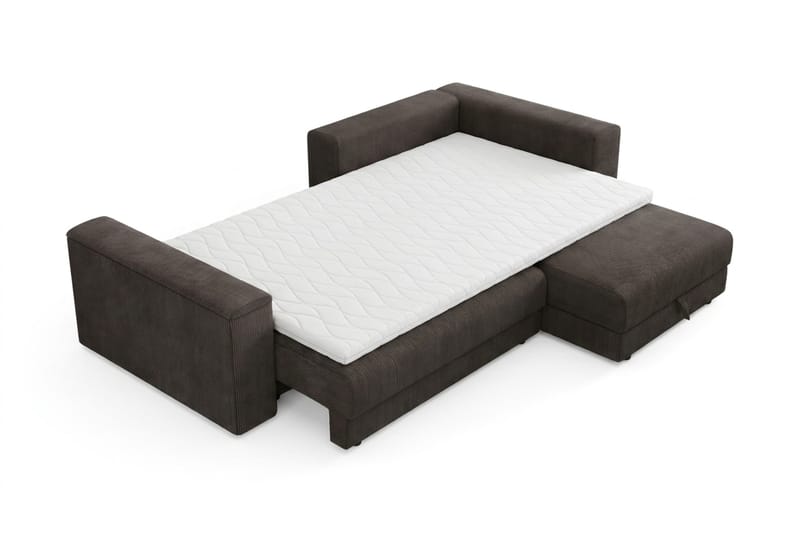 Bergen Extra djup 3-sits Bäddsoffa med Divan och Bäddmadrass i Polyesterskum och Tvättbar klädsel - Taupe - Products - Möbler - Soffa - Bäddsoffa - Bäddsoffa divan