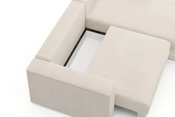 Bergen Extra djup 3-sits Bäddsoffa med Divan och Bäddmadrass i Polyesterskum Vändbar Sommar- & Vintersida och Tvättbar klädsel - Beige - Products - Möbler - Soffa - Bäddsoffa - Bäddsoffa divan