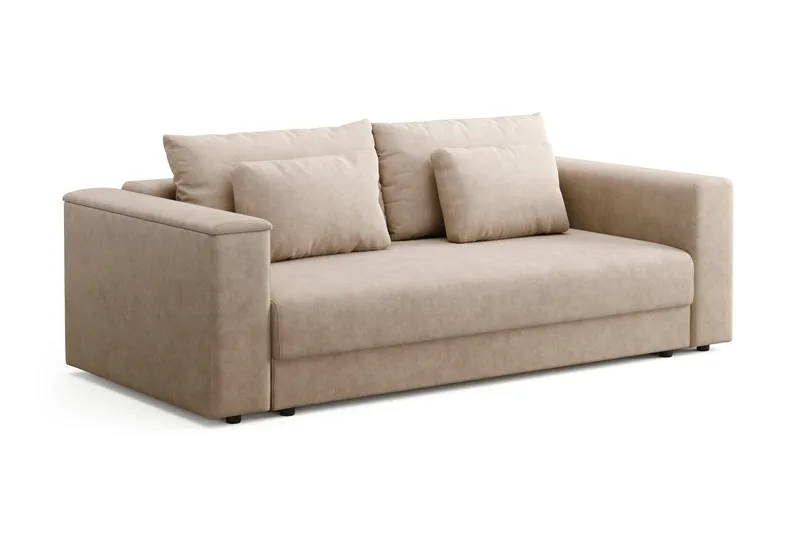 Bergen Extra Djup 3-sits Bäddsoffa med förvaring - Beige - Products - Möbler - Soffa - Bäddsoffa - 3 sits bäddsoffa