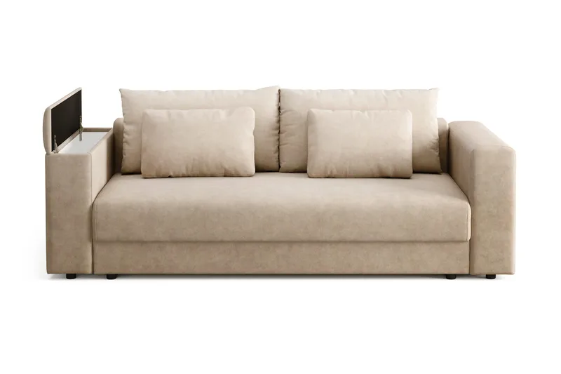 Bergen Extra Djup 3-sits Bäddsoffa med förvaring - Beige - Products - Möbler - Soffa - Bäddsoffa - 3 sits bäddsoffa