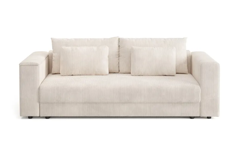 Bergen Extra Djup 3-sits Bäddsoffa med förvaring i manchester - Beige - Products - Möbler - Soffa - Bäddsoffa - 3 sits bäddsoffa