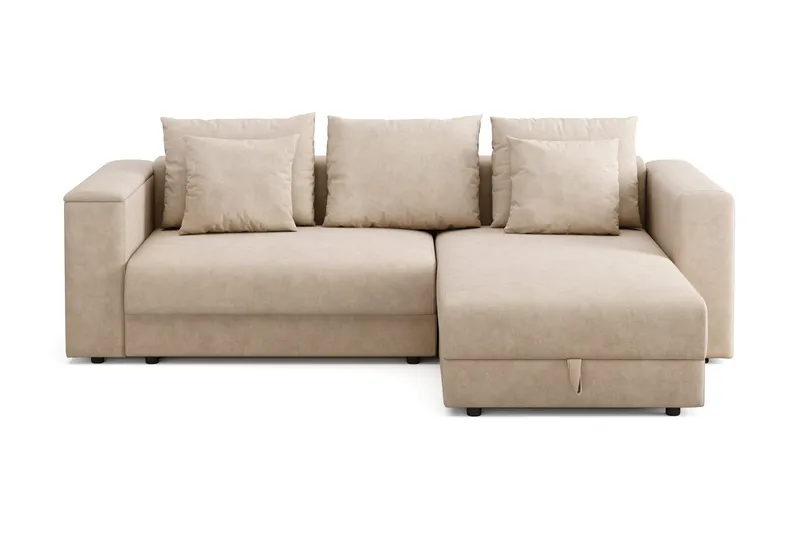 Bergen Extra Djup 3-sits Bäddsoffa med vändbar divan och förvaring - Beige - Products - Möbler - Soffa - Bäddsoffa - Bäddsoffa divan