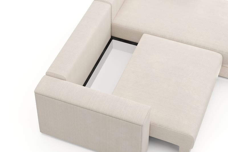 Bergen Extra Djup 3-sits Bäddsoffa med vändbar divan och förvaring i manchester - Beige - Products - Möbler - Soffa - Bäddsoffa - Bäddsoffa divan