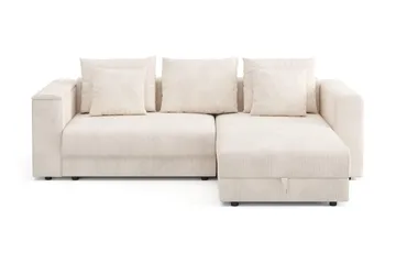 Bergen Extra Djup 3-sits Bäddsoffa med vändbar divan och förvaring i manchester - Beige - Products - Möbler - Soffa - Bäddsoffa - Bäddsoffa divan