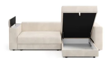 Bergen Extra Djup 3-sits Bäddsoffa med vändbar divan och förvaring i manchester - Beige - Products - Möbler - Soffa - Bäddsoffa - Bäddsoffa divan