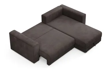 Bergen Extra Djup 3-sits Bäddsoffa med vändbar divan och förvaring i manchester - Brun - Products - Möbler - Soffa - Bäddsoffa - Bäddsoffa divan