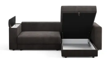 Bergen Extra Djup 3-sits Bäddsoffa med vändbar divan och förvaring i manchester - Mörkgrå - Products - Möbler - Soffa - Bäddsoffa - Bäddsoffa divan