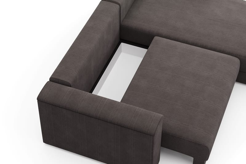 Bergen Extra Djup 3-sits Bäddsoffa med vändbar divan och förvaring i manchester - Mörkgrå - Products - Möbler - Soffa - Bäddsoffa - Bäddsoffa divan