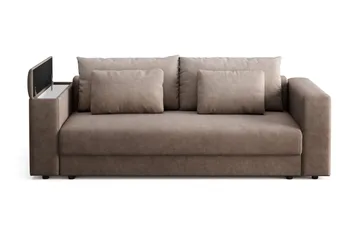 Bergen Extra djup Framåtbäddad 3-sits Bäddsoffa med Bäddmadrass i Polyesterskum Vändbar Sommar- & Vintersida och Tvättbar klädsel - Beige Tyg - Products - Möbler - Soffa - Bäddsoffa - 3 sits bäddsoffa