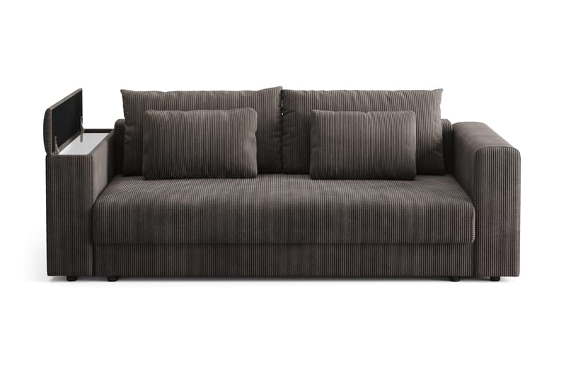 Bergen Extra djup Framåtbäddad 3-sits Bäddsoffa med Bäddmadrass i Polyesterskum Vändbar Sommar- & Vintersida och Tvättbar klädsel - Brun Manchester - Products - Möbler - Soffa - Bäddsoffa - 3 sits bäddsoffa