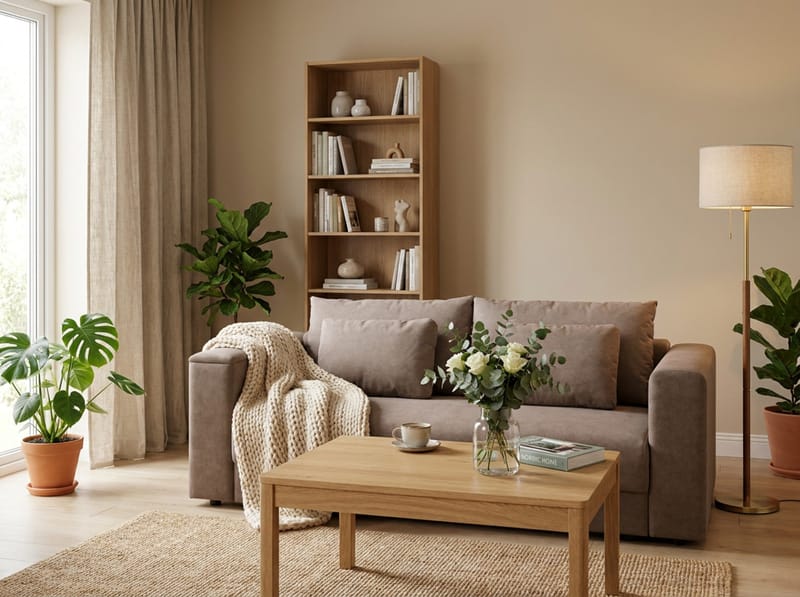 Bergen Extra djup Framåtbäddad 3-sits Bäddsoffa med Bäddmadrass i Polyesterskum Vändbar Sommar- & Vintersida och Tvättbar klädsel - Beige Tyg - Products - Möbler - Soffa - Bäddsoffa - 3 sits bäddsoffa