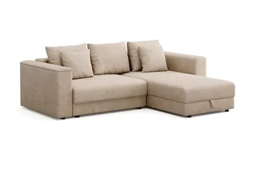 Bergen Extra Djup Framåtbäddad 3-sits Bäddsoffa med vändbar divan och förvaring - Beige - Products - Möbler - Soffa - Bäddsoffa - Bäddsoffa divan
