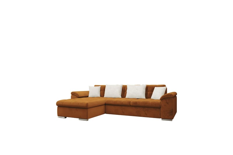 Camior Bäddsoffa med Divan 3-sits - Orange - Products - Möbler - Soffa - Bäddsoffa - Bäddsoffa divan