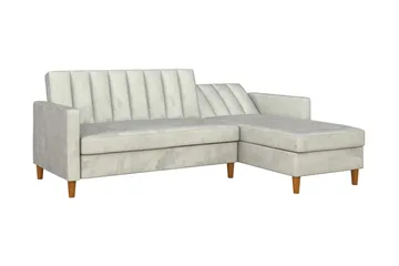 Celine 3-sits Divanbäddsoffa Sammet/Ljusgrå - Dorel Home - Products - Möbler - Soffa - Bäddsoffa - Bäddsoffa divan