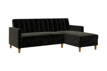Celine 3-sits Divanbäddsoffa Sammet/Svart - Dorel Home - Products - Möbler - Soffa - Bäddsoffa - Bäddsoffa divan