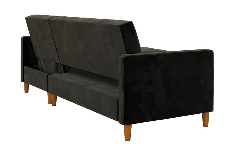 Celine 3-sits Divanbäddsoffa Sammet/Svart - Dorel Home - Products - Möbler - Soffa - Bäddsoffa - Bäddsoffa divan