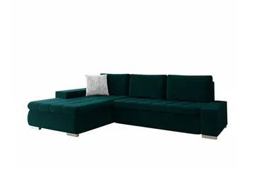 Cerys 3-sits Hörnbäddsoffa Green - Products - Möbler - Soffa - Bäddsoffa - Hörnbäddsoffa
