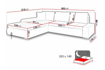 Cerys 3-sits Hörnbäddsoffa White - Products - Möbler - Soffa - Bäddsoffa - Bäddsoffa divan